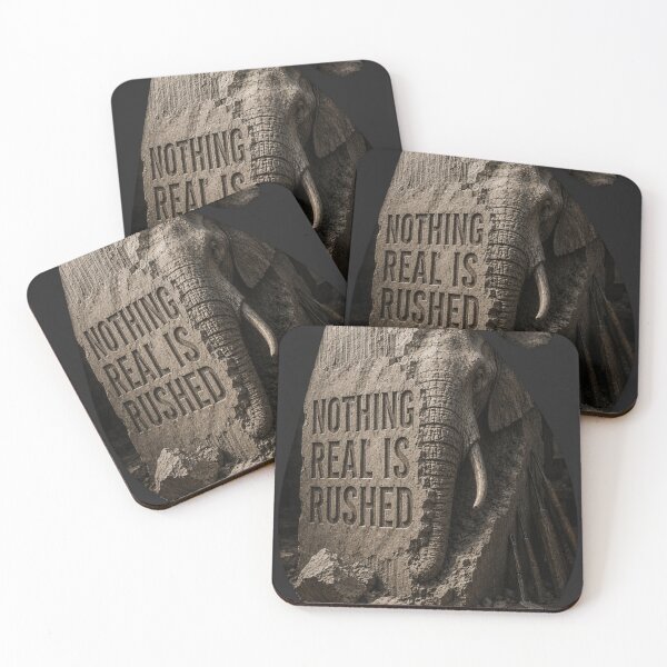 Item preview, Master Craftsman Nothing Real Is Rushed Elephant Bas-Relief Art Print designed and sold by SavannaStrikes.