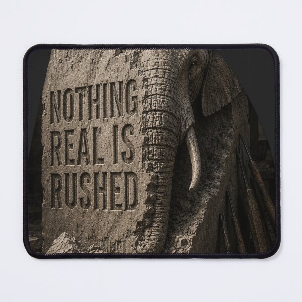 Item preview, Master Craftsman Nothing Real Is Rushed Elephant Bas-Relief Art Print designed and sold by SavannaStrikes.