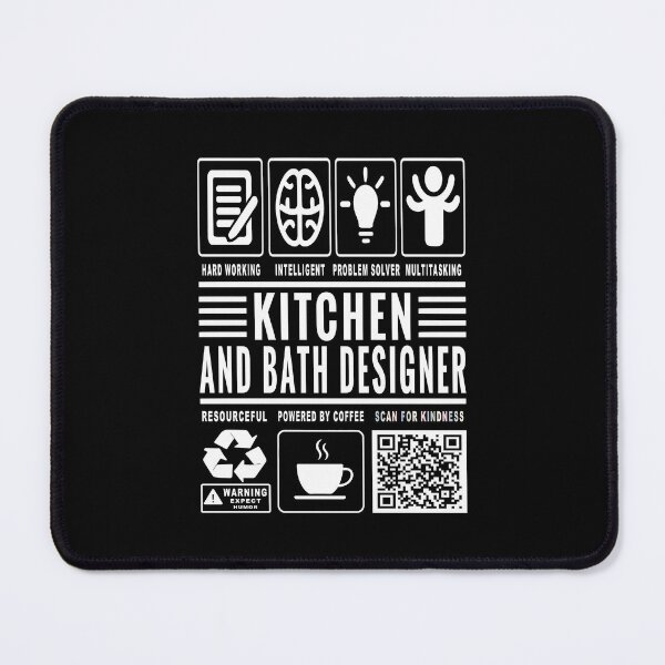 Item preview, Funny Kitchen and Bath Designer Job Description Icons QR Code designed and sold by MerchMaxxing.