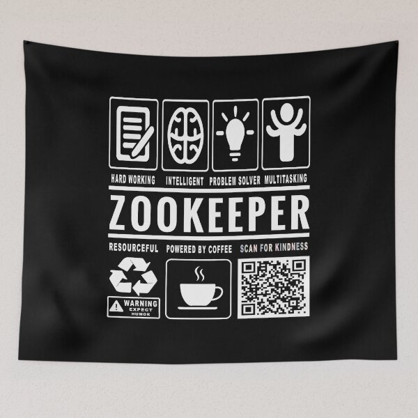 Item preview, Funny Zookeeper Job Description Icons QR Code designed and sold by MerchMaxxing.