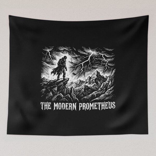 Item preview, The Modern Prometheus Frankenstein Stormy Mountain Gothic Art designed and sold by Fenay Designs.