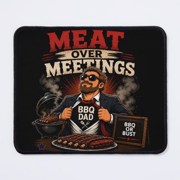 Item preview, Meat Over Meetings BBQ Dad designed and sold by PINK FREE.