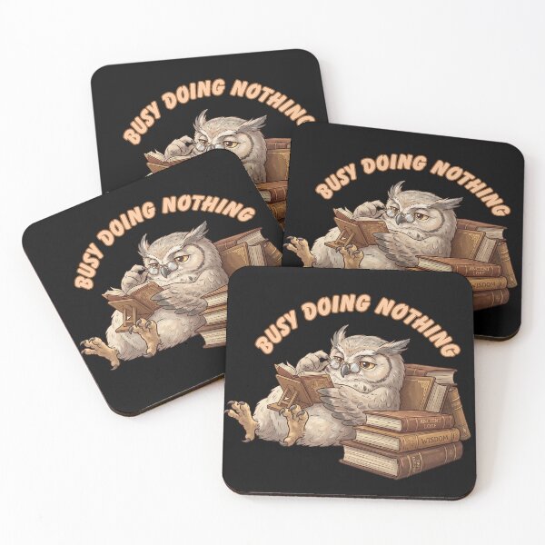 Item preview, Busy Doing Nothing Owl Reading Books Funny Sticker designed and sold by CrystalMineArts.