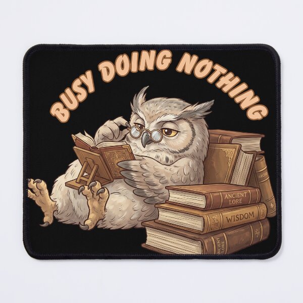 Item preview, Busy Doing Nothing Owl Reading Books Funny Sticker designed and sold by CrystalMineArts.