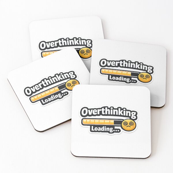 Item preview, Overthinking Loading Sticker – Funny Anxiety Meme, Relatable Mental Health Quote designed and sold by Jyotisima8929.