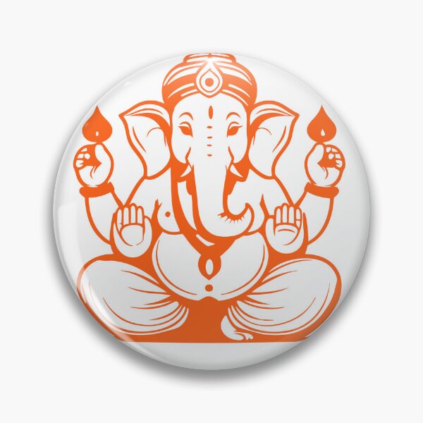 Item preview, Spiritual Ganesha Silhouette – Vibrant Orange & white designed and sold by simranart111.