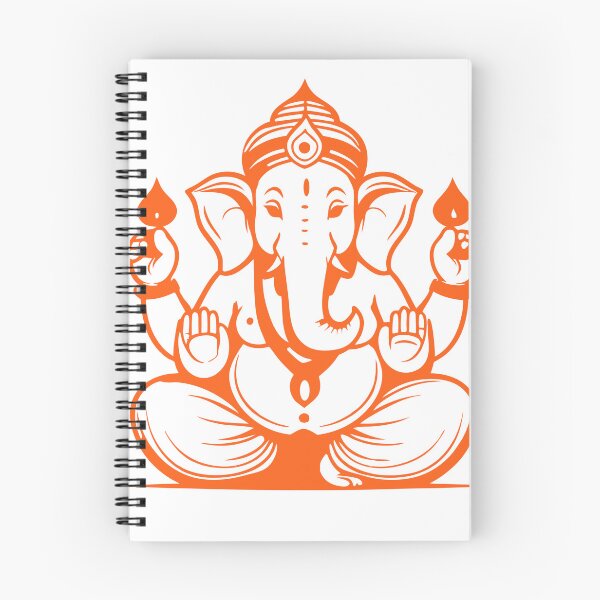 Item preview, Spiritual Ganesha Silhouette – Vibrant Orange & white designed and sold by simranart111.