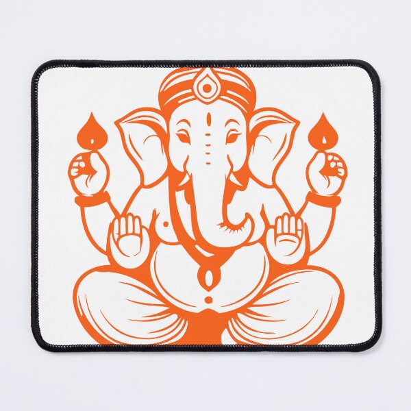 Item preview, Spiritual Ganesha Silhouette – Vibrant Orange & white designed and sold by simranart111.