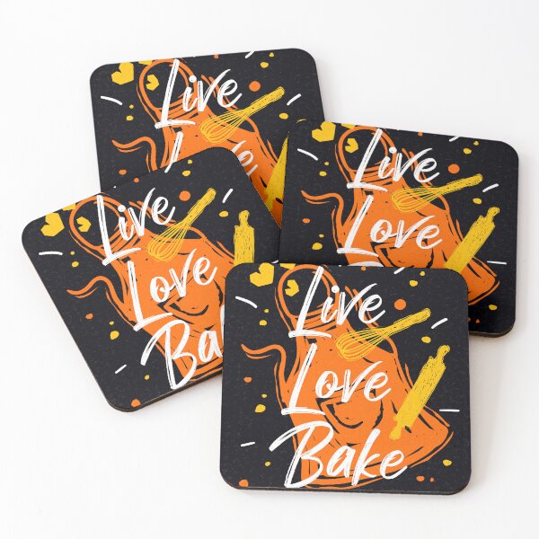 Item preview, Live Love Bake kitchen decor black backround designed and sold by Bearlala.