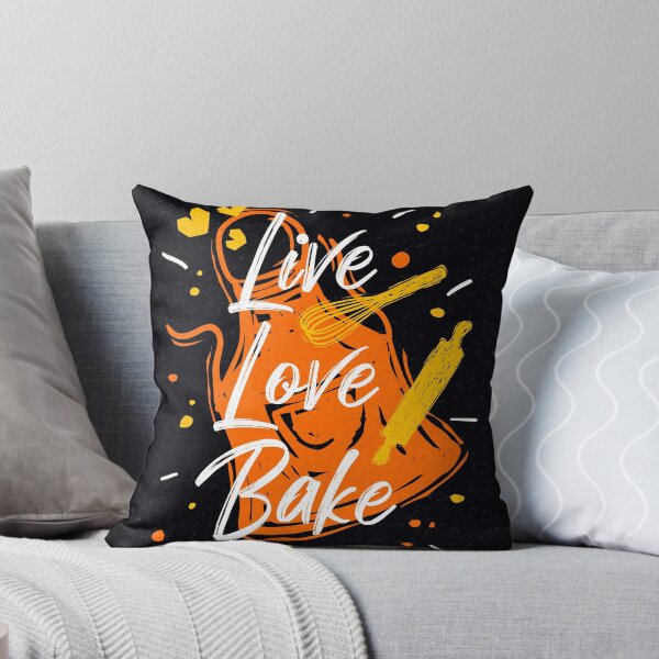 Item preview, Live Love Bake kitchen decor black backround designed and sold by Bearlala.