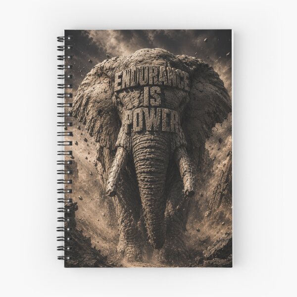 Item preview, Infrastructure Founder Endurance Is Power Elephant Brutalist Masonry Art Print designed and sold by SavannaStrikes.