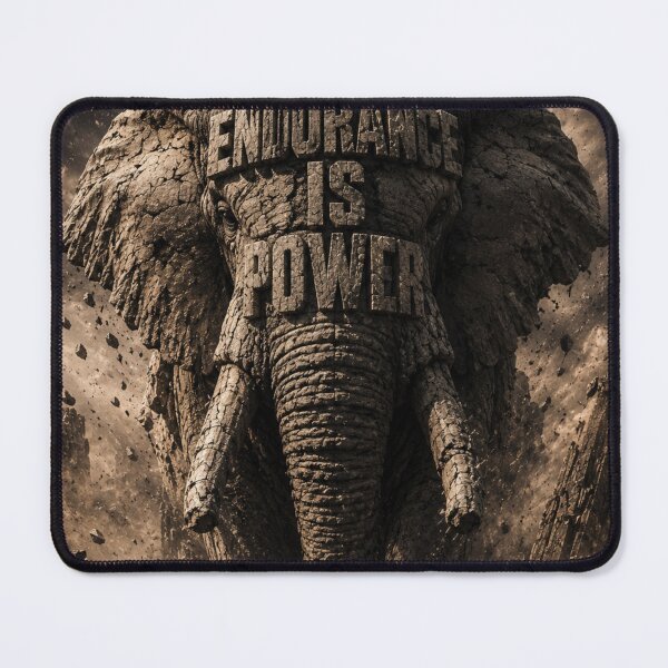 Item preview, Infrastructure Founder Endurance Is Power Elephant Brutalist Masonry Art Print designed and sold by SavannaStrikes.