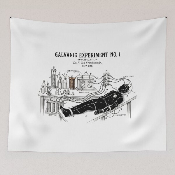 Item preview, Galvanic Experiment No 1 Frankenstein Laboratory Diagram designed and sold by Fenay Designs.