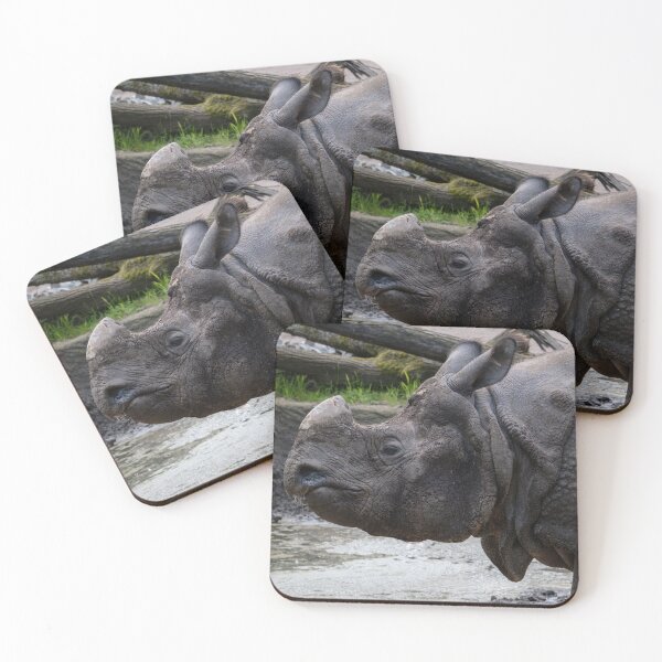 Item preview, Indian Rhinoceros Wildlife Portrait designed and sold by flowlens.media.