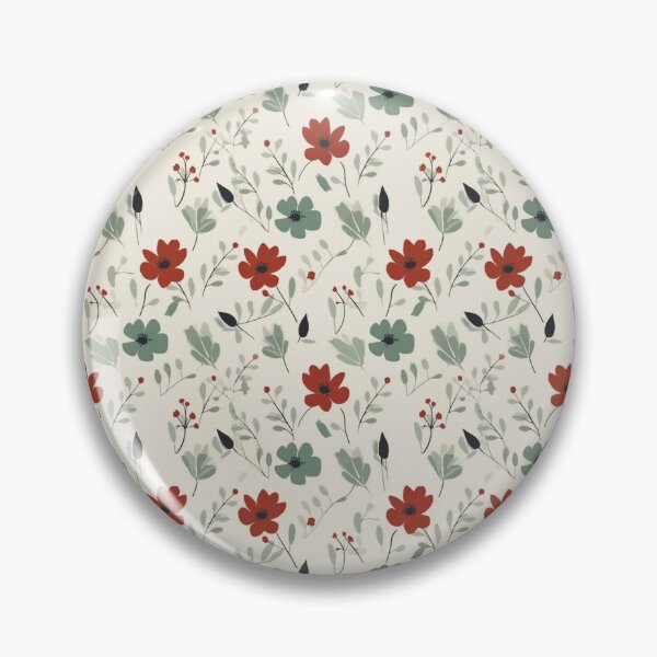 Item preview, Red Retro Flower Motif designed and sold by PetalandPixal.