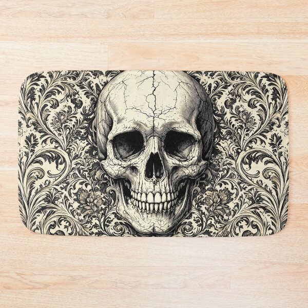 Item preview, Vintage skull with baroque ornaments and engraving. designed and sold by WonderPiks.