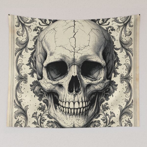 Item preview, Vintage skull with baroque ornaments and engraving. designed and sold by WonderPiks.