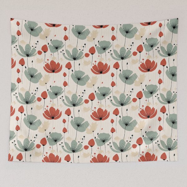 Item preview,  Red Bold Botanical Floral Pattern designed and sold by PetalandPixal.
