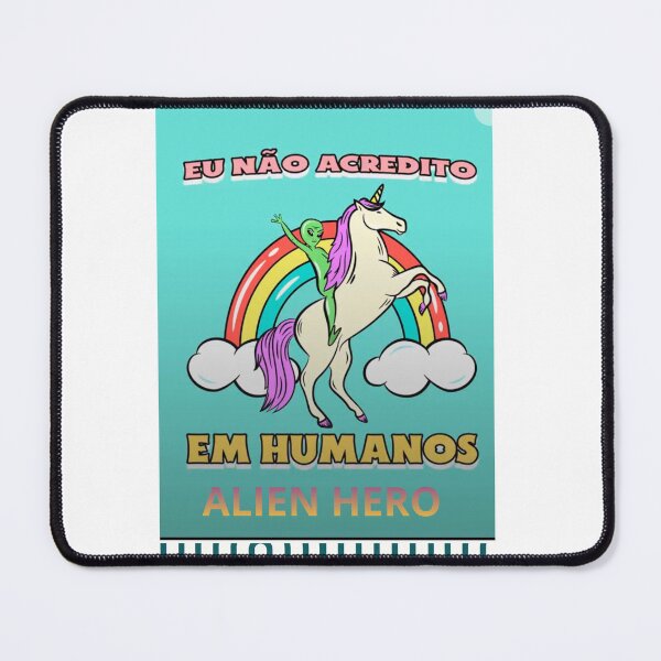 Item preview, Funny Alien Riding Unicorn – “Eu Não Acredito em Humanos” Meme Design designed and sold by ahmedosama2000.