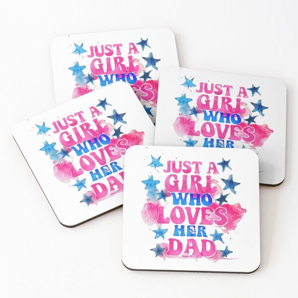 Item preview, Just A Girl Who Loves Her Dad - Retro Watercolour Typography designed and sold by ArtisticDesignsbyLinda.
