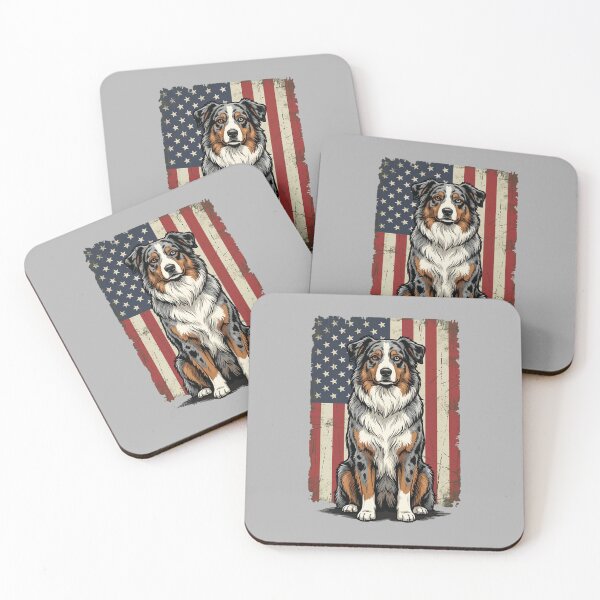Item preview, Australian Shepherd USA Flag 4th Of July designed and sold by ArleneRowe.