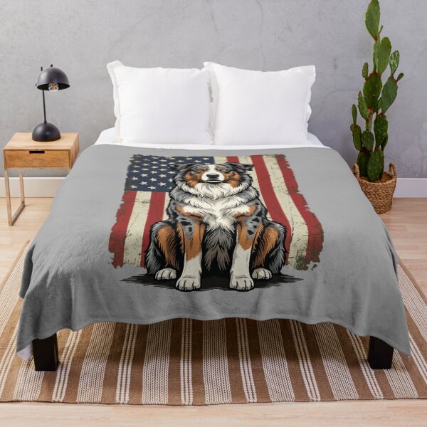 Item preview, Australian Shepherd USA Flag 4th Of July designed and sold by ArleneRowe.