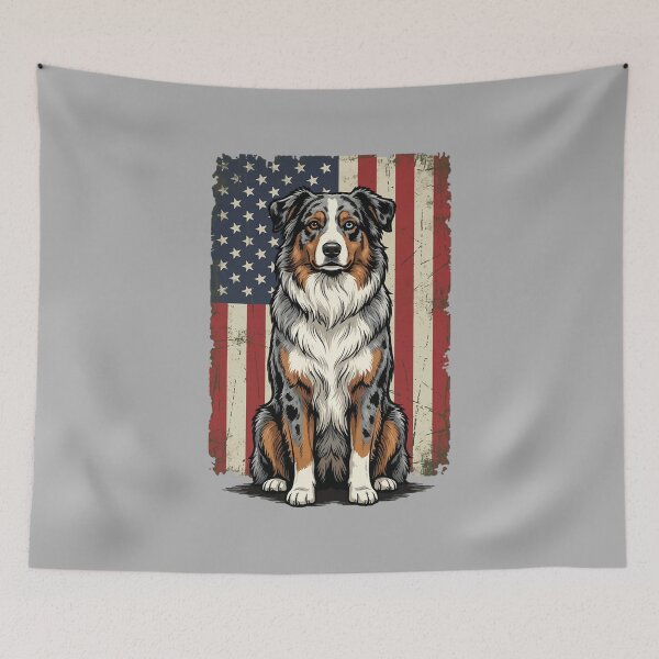 Item preview, Australian Shepherd USA Flag 4th Of July designed and sold by ArleneRowe.