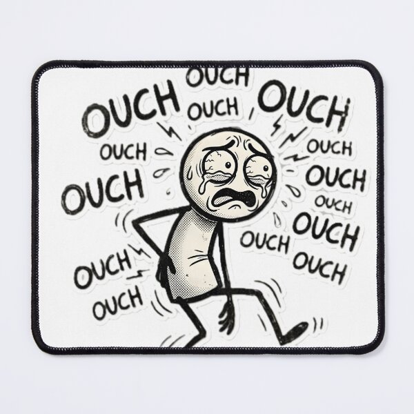 Item preview, Ouch Ouch Ouch – Funny Pain Stickman Meme Relatable Design designed and sold by SoftAuraStudi0.