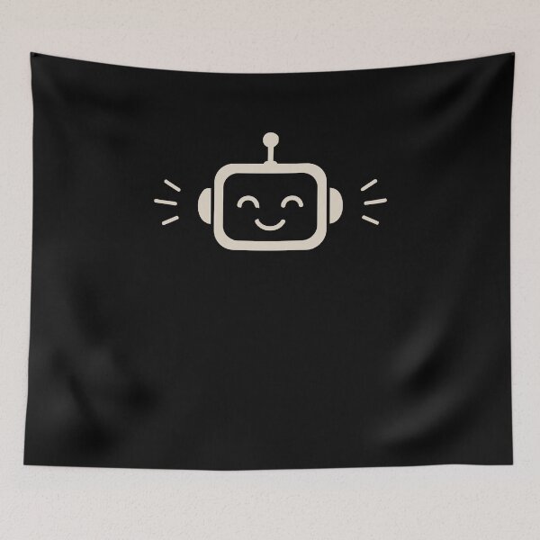 Item preview, Happy Smiling Robot Face AI Bot Icon designed and sold by AntiqueImages.