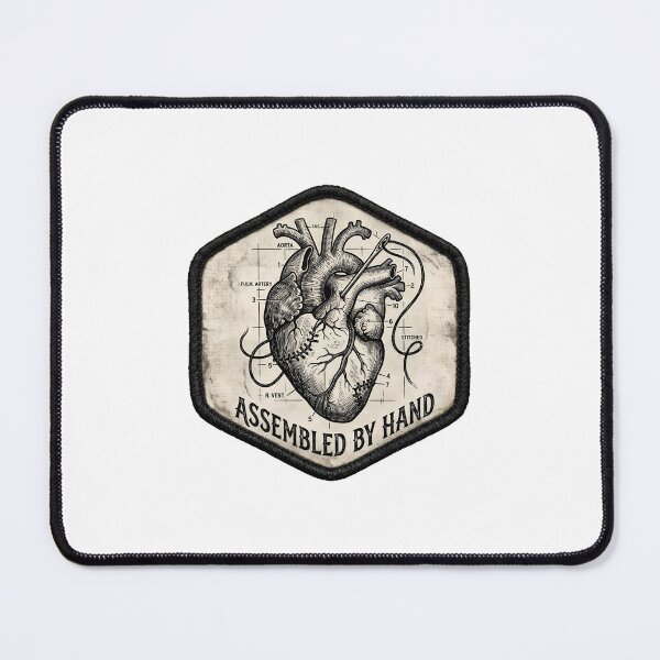 Item preview, Assembled By Hand Frankenstein Stitched Heart Patch designed and sold by Fenay Designs.