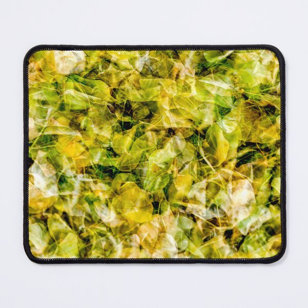 Item preview, Abstract Multiple Exposure of Fallen Yellow and Green Autumn Leaves Creating a Dense Textured Pattern designed and sold by AbulailArt.