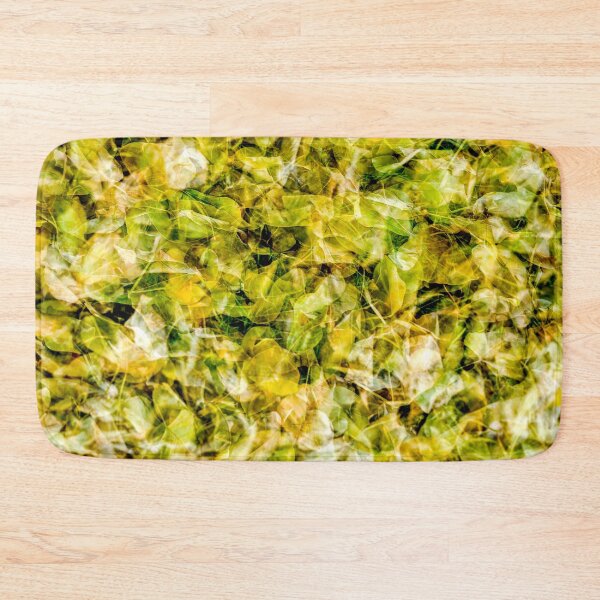 Item preview, Abstract Multiple Exposure of Fallen Yellow and Green Autumn Leaves Creating a Dense Textured Pattern designed and sold by AbulailArt.