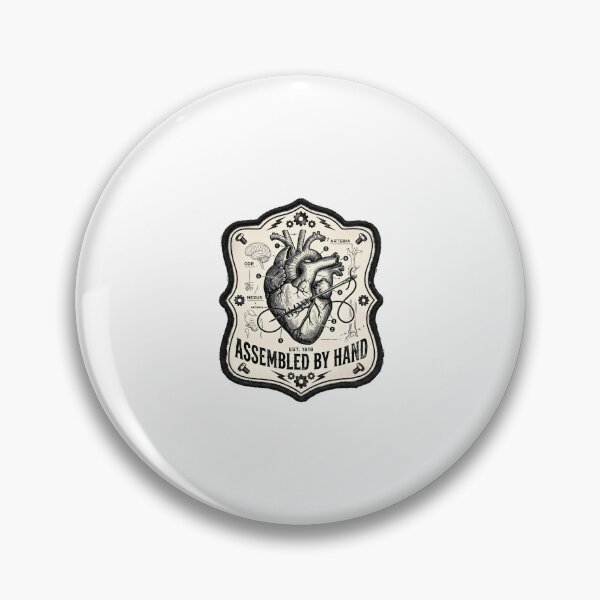 Item preview, Assembled By Hand Frankenstein Anatomical Heart Badge designed and sold by Fenay Designs.