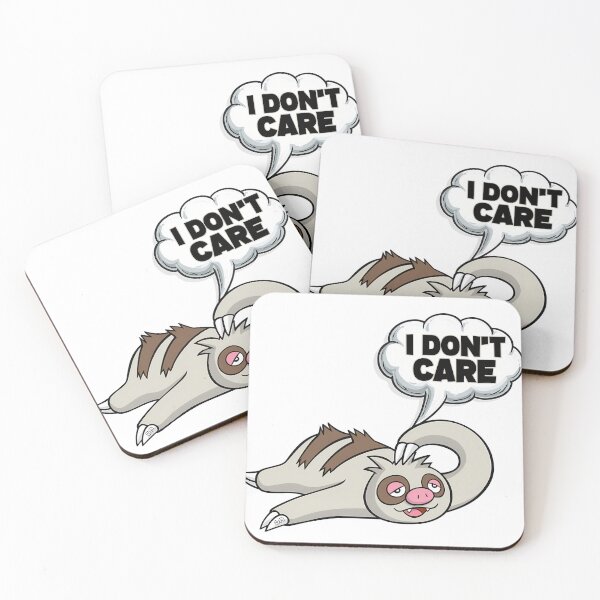 Item preview, Funny Sloth I Don't Care Cartoon Sarcastic Quote Illustration designed and sold by DesignArtist.ia.