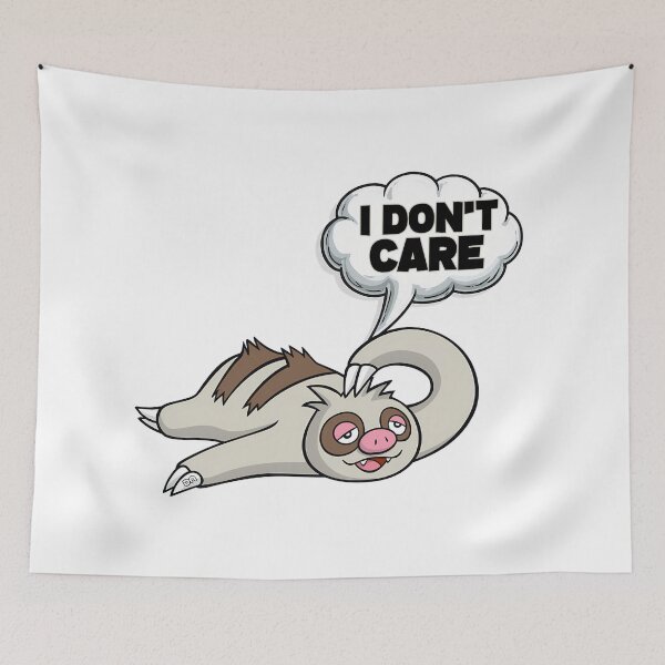 Item preview, Funny Sloth I Don't Care Cartoon Sarcastic Quote Illustration designed and sold by DesignArtist.ia.