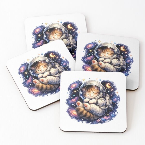 Item preview, Cute Cosmic Cat Astronaut Kawaii Space Cat Art designed and sold by xappy365.