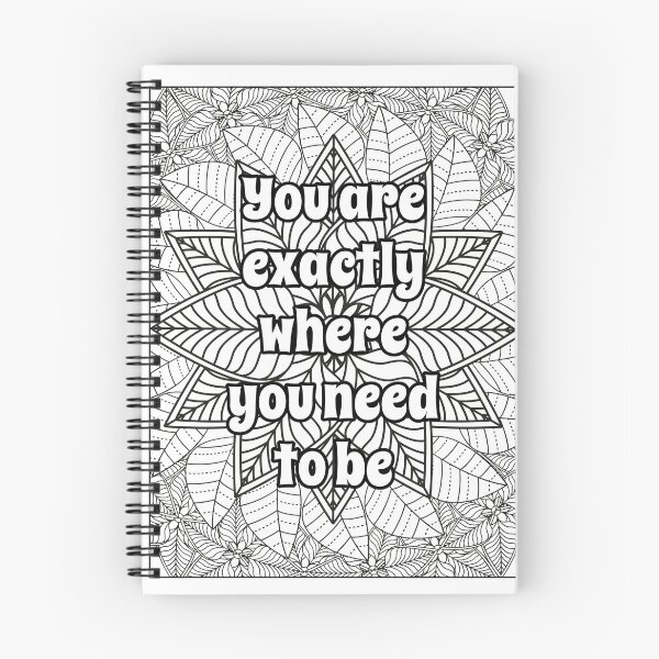 Item preview, Mandala Coloring Page - You Are Exactly Where You Need to Be - Inspirational Printable designed and sold by BreathAndColor.