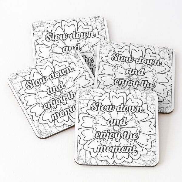 Item preview, Mandala Coloring Page - Slow Down and Enjoy the Moment - Relaxation Printable designed and sold by BreathAndColor.