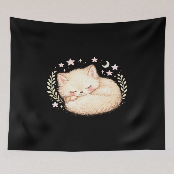 Item preview, Curled Up Sleepy Arctic Fox designed and sold by PastelNightfall.