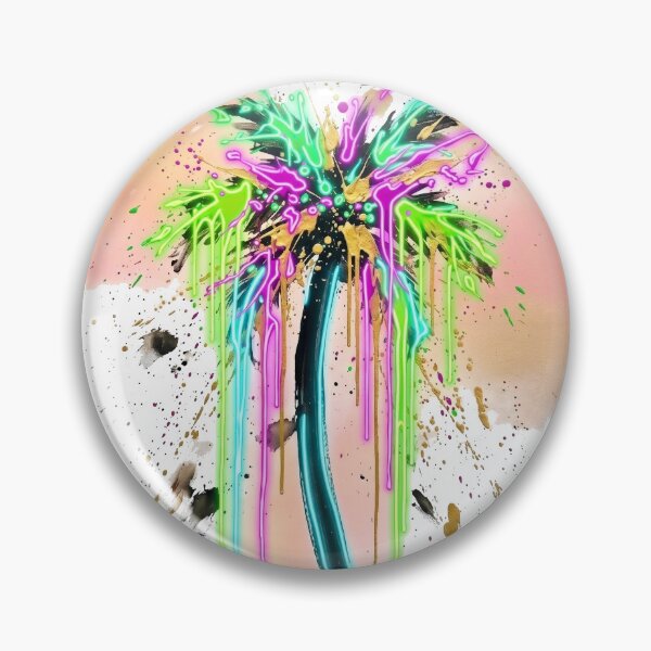 Item preview, Glow Palm Drip: True Neon Abstract Summer Ink Art designed and sold by OnikaD art.