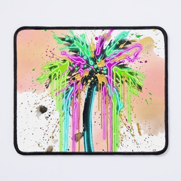 Item preview, Glow Palm Drip: True Neon Abstract Summer Ink Art designed and sold by OnikaD art.
