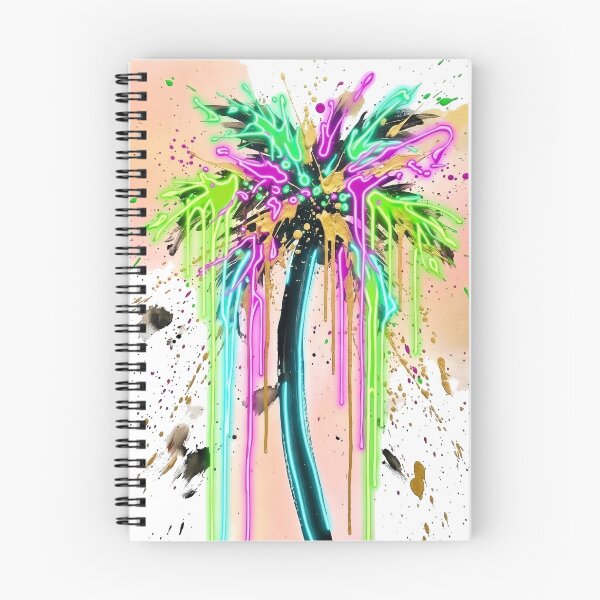 Item preview, Glow Palm Drip: True Neon Abstract Summer Ink Art designed and sold by OnikaD art.