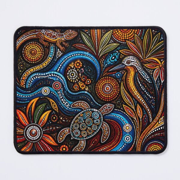Item preview, Aboriginal Inspired Dot Art - Australian Flora Fauna Pattern designed and sold by GrinGalore.