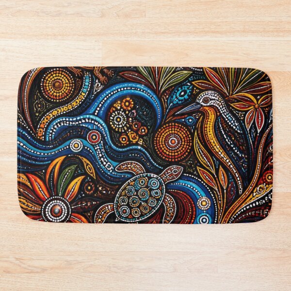 Item preview, Aboriginal Inspired Dot Art - Australian Flora Fauna Pattern designed and sold by GrinGalore.