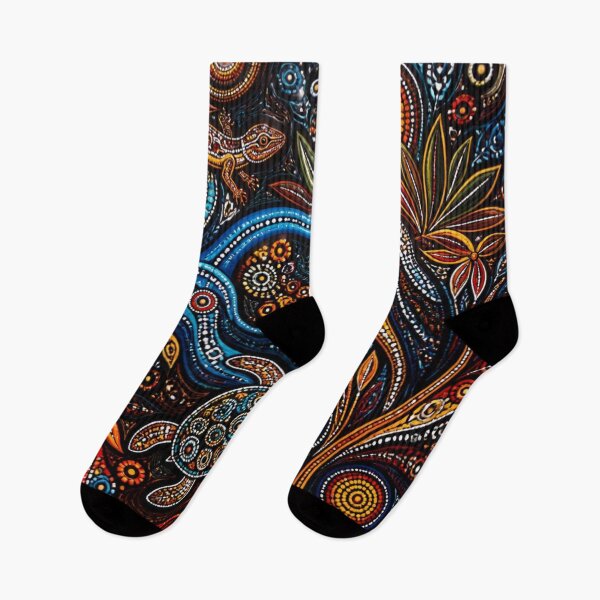 Item preview, Aboriginal Inspired Dot Art - Australian Flora Fauna Pattern designed and sold by GrinGalore.