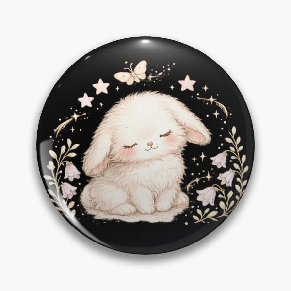 Item preview, Peaceful Sleeping White Bunny with Magical Bellflowers designed and sold by PastelNightfall.