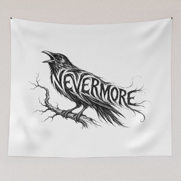 Item preview, Nevermore Raven Edgar Allan Poe Gothic Bird Art designed and sold by Fenay Designs.