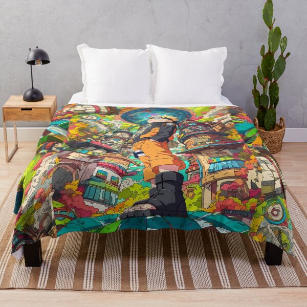 Item preview, Orange Ninja Hero Inspired Anime Cityscape – Vibrant Shonen Aesthetic Art designed and sold by Dyan4.