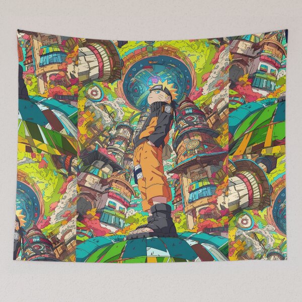 Item preview, Orange Ninja Hero Inspired Anime Cityscape – Vibrant Shonen Aesthetic Art designed and sold by Dyan4.