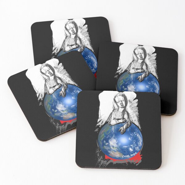 Item preview, Angel Sitting on Blue Earth (Original Poster by ACCI) designed and sold by VanyssaGraphics.